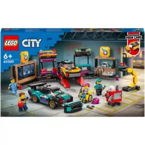 image of LEGO City: Custom Car Garage Toy, Kids Workshop Set (60389)