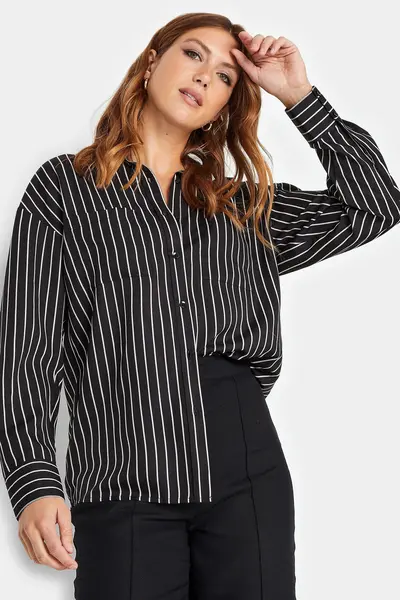 image of Long Tall Sally Tall Longline Shirt Black