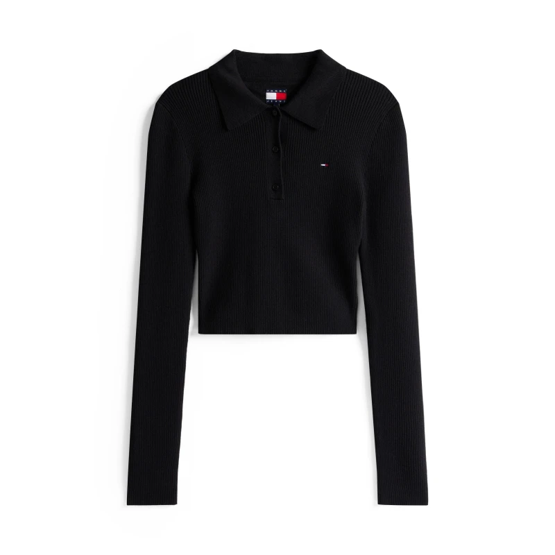 Image of Tommy Jeans Womens Crew Neck Soft Knit Jumper Black female 14 (L)