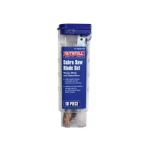 Image of Faithfull - Sabre Saw Blade Set, 10 Piece FAISBSSET106