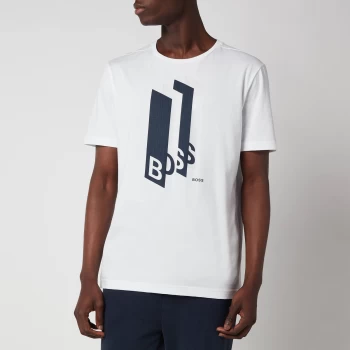 Image of Hugo Boss Tee 2 Elongated Logo T-Shirt White Size 2XL Men
