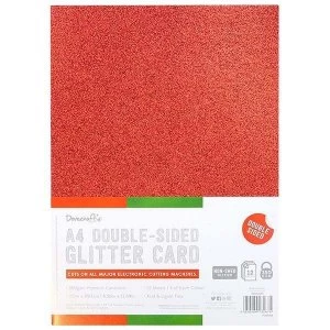 Image of Dovecraft A4 Double-Sided Glitter Card Bumper Pack Festive 350gsm 12 Sheets