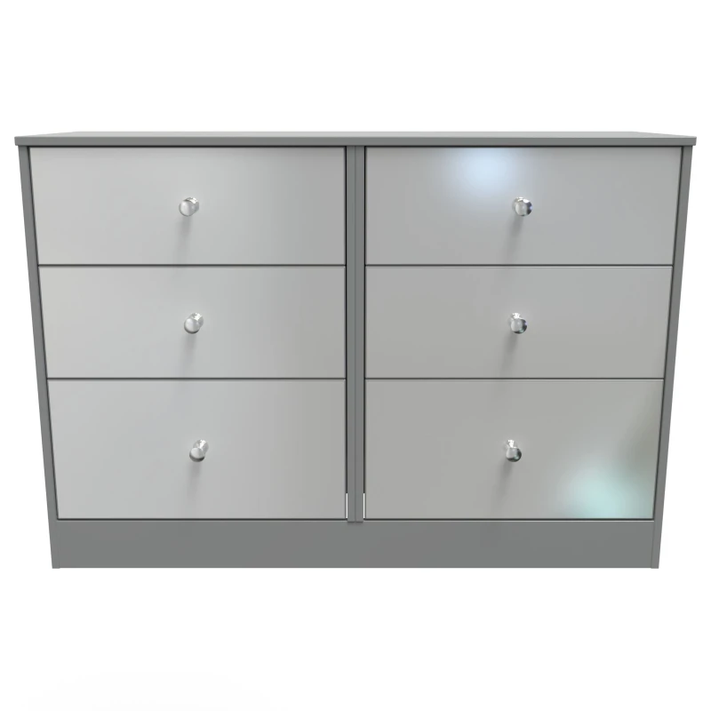 Image of Taunton 6 Drawer Wide Chest In Uniform Grey & Dusk Grey (Ready Assembled)