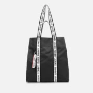 Image of Tommy Jeans Womens Nylon Logo Tape Tote Bag - Black