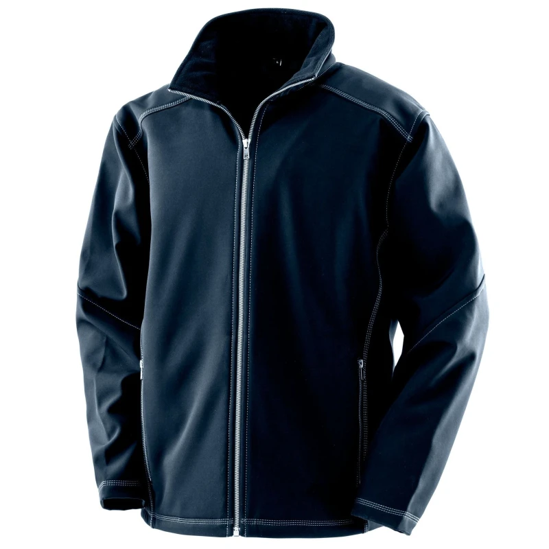 Image of Result Result Men Work Guard Treble Stitch Softshell Jacket in Navy Size: Small Navy S Male 5059269753986