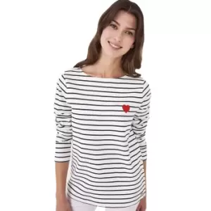 Image of Crew Clothing Womens Ultimate Breton Button Side Top 16- Bust 41