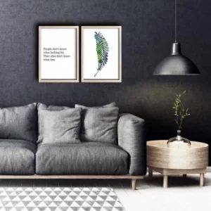 Image of 2PKCT-007 Multicolor Decorative Framed MDF Painting (2 Pieces)