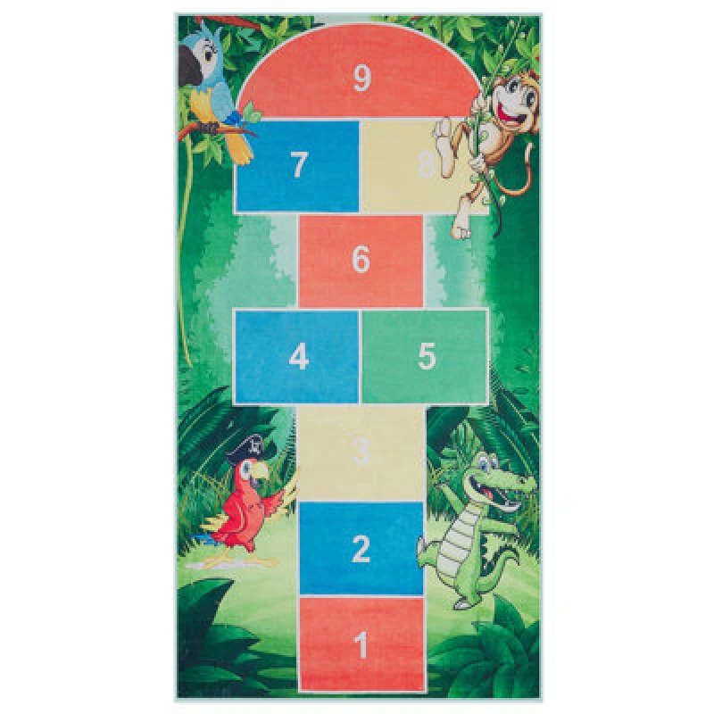 Image of Beliani Kids Rug Babadag Green 80 X 150 Cm
