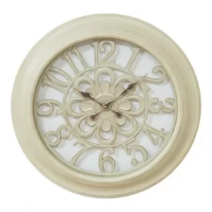 image of Hometime Cream Plastic Wall Clock Cut Out Dial 45cm