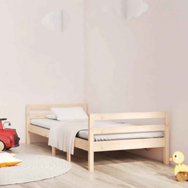 Image of Vidaxl Bed Frame 90X200 Cm Solid Wood Pine, Brown 821624