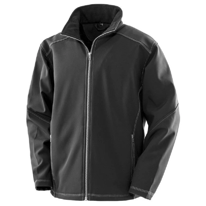 Image of Result Result Men Work-Guard Softshell Jacket in Black Size: Small Black S Male 5063425315611