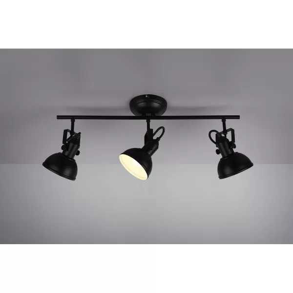 image of Gina Classic 3 Light Ceiling Spotlight Bar Black Matt