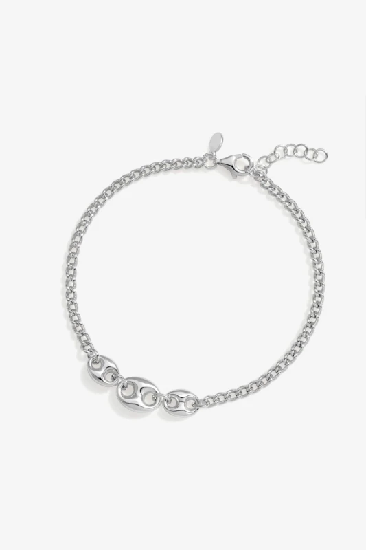 Image of Simply Silver Sterling Silver 925 Premium Polished Link Bracelet Silver