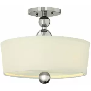 Image of 3 Bulb Semi Flush Light Highly Polished Nickel Finish LED E27 60W Bulb
