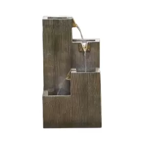 Image of Stylish Fountain Coastal Sleepers Water Feature with LEDs