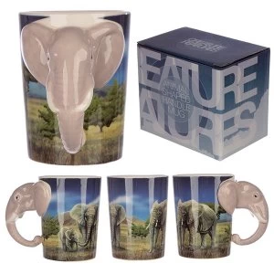 Image of Ceramic Safari Printed Mug with Elephant Head Handle