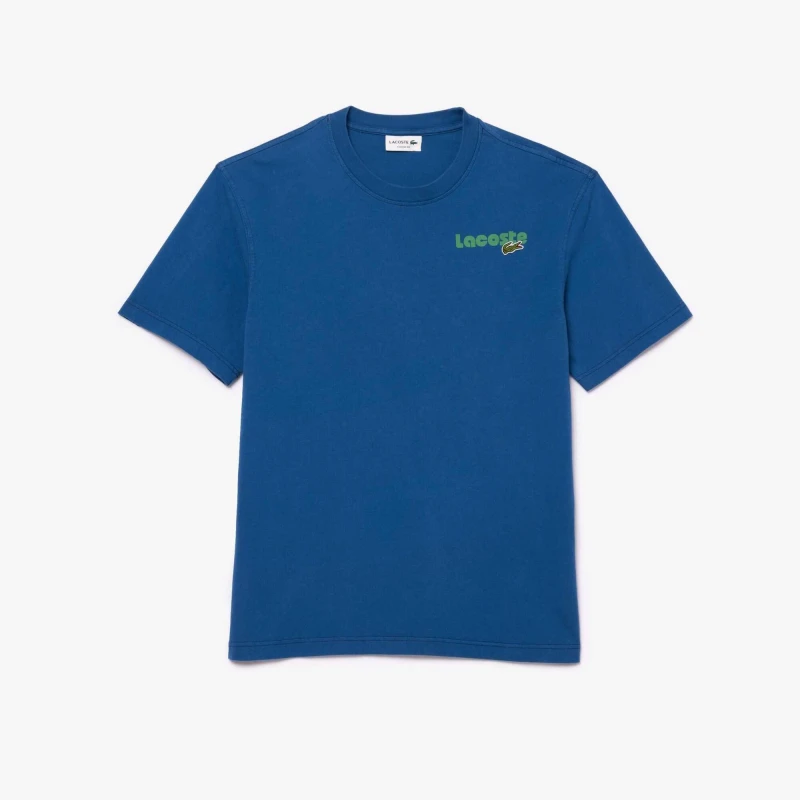 Image of Lacoste Brand Chest Logo T-Shirt Dark Blue S