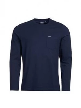 Image of Barbour Long Sleeve Pocket T-Shirt - Navy