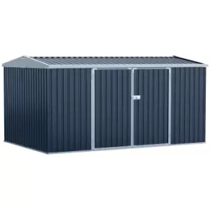 image of Outsunny Outdoor Garden Storage Shed Steel Tool Storage Box for Backyard Grey