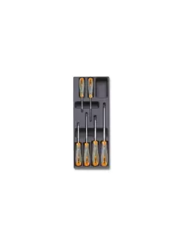 image of Beta Tools T172 6pc Phillips Screwdriver Set in Tray for Roller Cabs 024240172