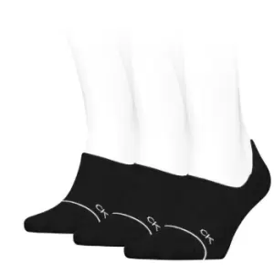 Image of Calvin Klein Klein High Cut 3 Pack Trainer Socks Womens - Black