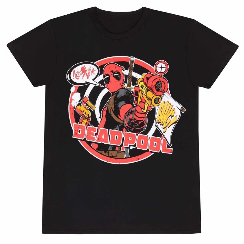 Image of Deadpool Badge T-Shirt Black male