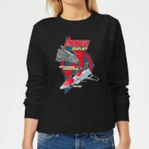 Image of Marvel The Avengers Quinjet Womens Sweatshirt - Black - 5XL