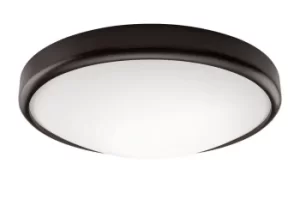 image of Round Simple Flush Ceiling Light Wenge, 2x E27