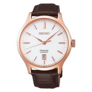 Image of Seiko Presage Automatic Zen Garden Brown Leather Watch