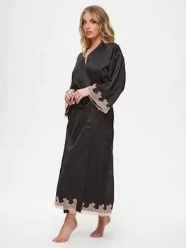 image of Ann Summers Nightwear & Loungewear Sorella Maxi Robe Black, Size 2XL, Women