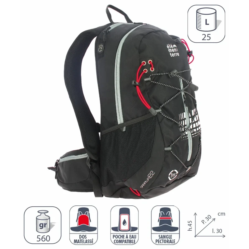 Image of Elementerre sarawat 25 l backpack Noir Unisex 25 L