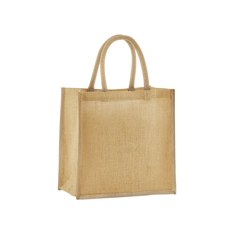 Image of Westford Mill Womens Mini Starched Jute 6L Shopper Bag in Natural Natural Female One Size