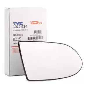 Image of TYC Wing Mirror Glass OPEL 325-0133-1 6428750,90580752