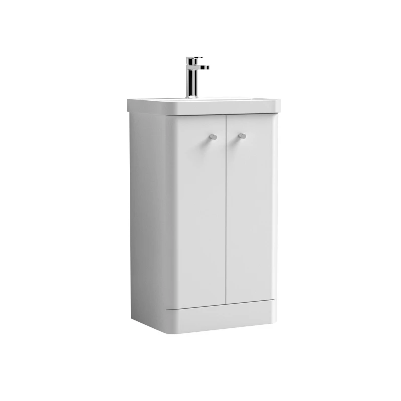 Image of Balterley Floor Standing 2 Door Vanity Basin Gloss White 500mm White