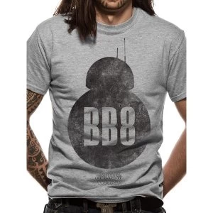 Image of Star Wars 8 - BB8 Silhouette Mens Medium T-Shirt - Grey