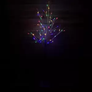 Image of 1.8m (6ft) Outdoor Christmas Light Up White Birch Tree with 80 Multicoloured LEDs