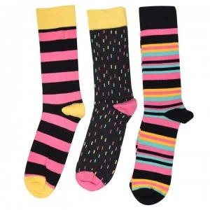 image of Happy Socks 3 Pack Socks - Pink