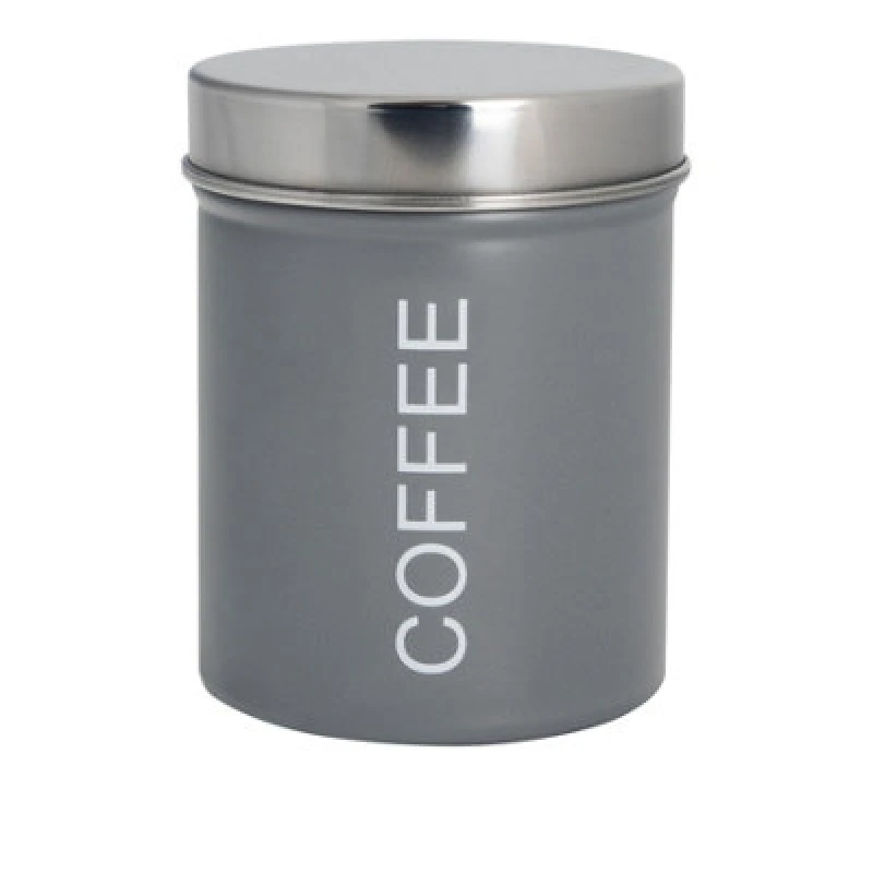Image of Harbour Housewares Round Metal Kitchen Sugar Canister Grey