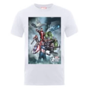 image of Marvel Avengers Team Montage T-Shirt - White - L