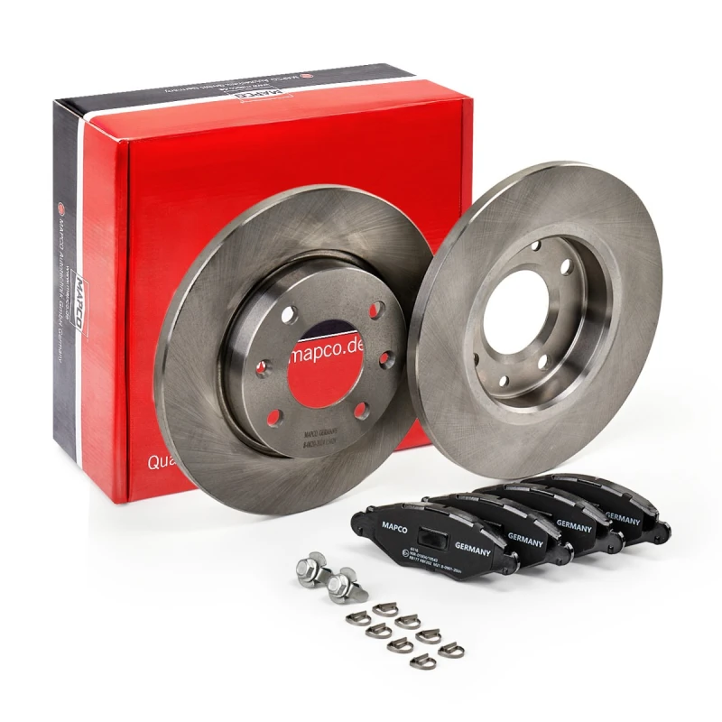 Image of MAPCO 47351 Brake disc and pads set Front Axle, Brake Disc Type: solid, excl. wear warning contact Brake Set,disc brakes (3405)