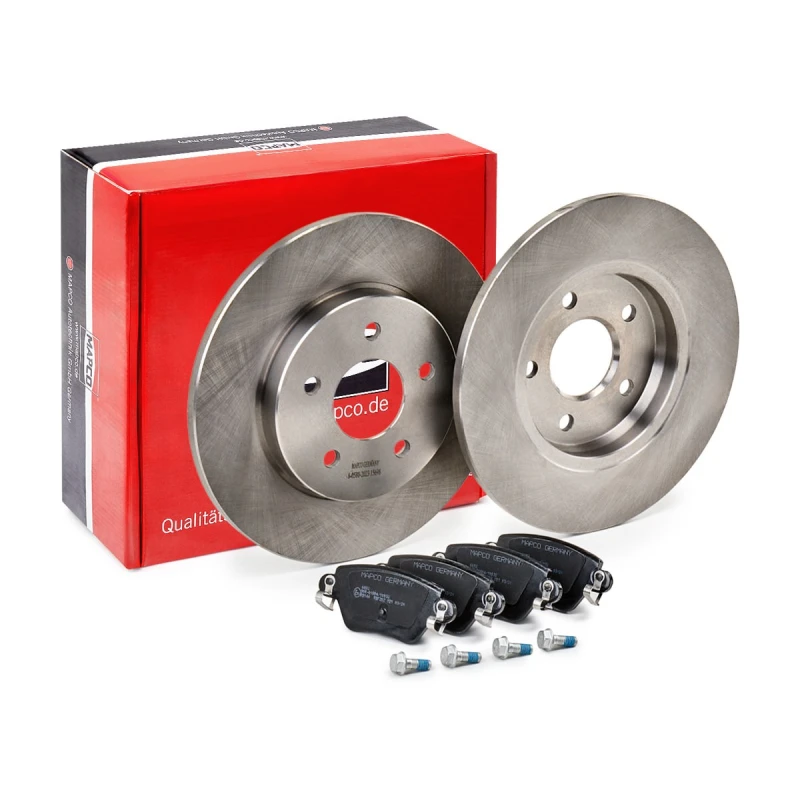 Image of MAPCO 47670 Brake disc and pads set Rear Axle, Brake Disc Type: solid, with acoustic wear warning Brake Set,disc brakes (3405)