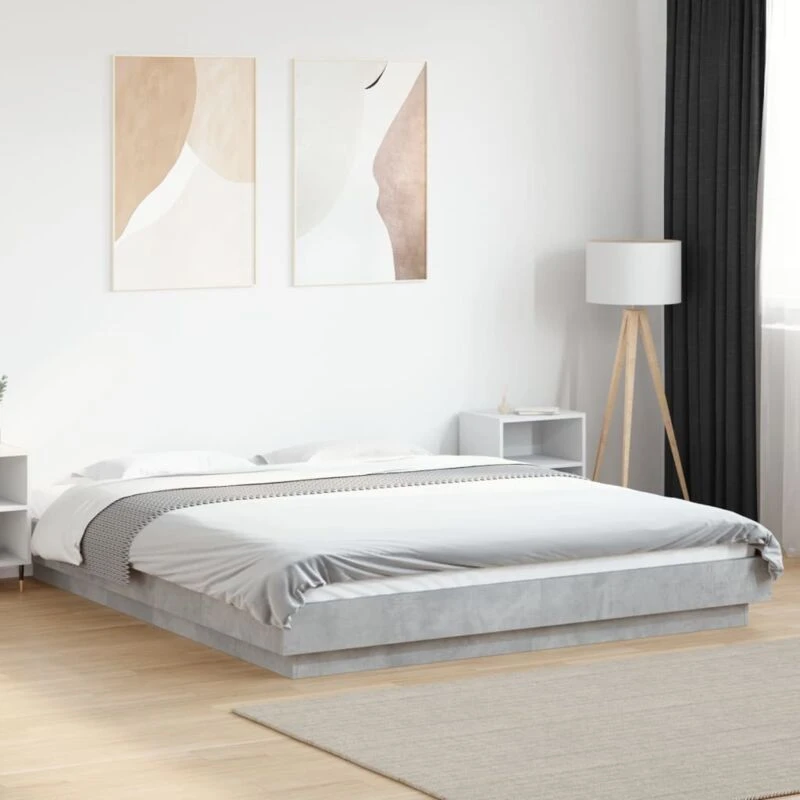 Image of VIDAXL Bed Frame without Mattress Concrete Grey 150x200cm King Size Vidaxl 3281185