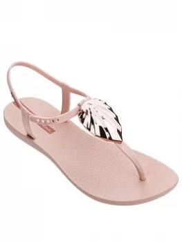 Image of Ipanema Leaf Shine Flip Flop - Blush, Blush, Size 4, Women