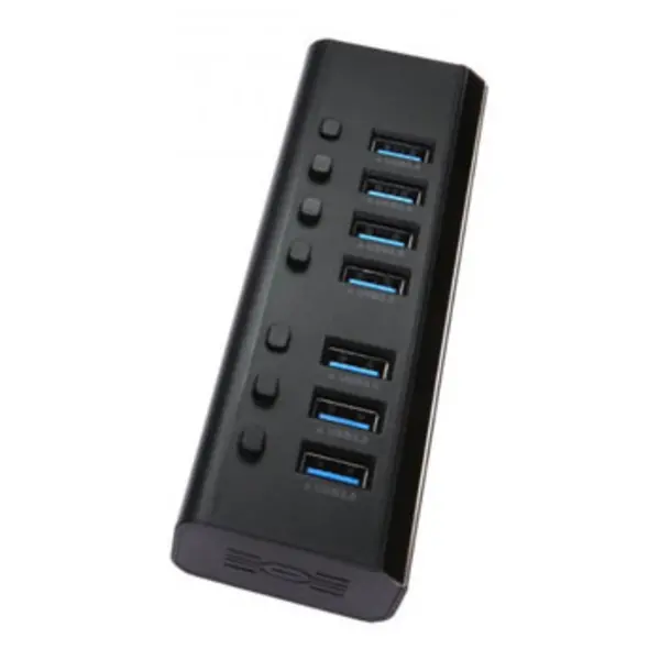 Image of Cables Direct Cables Direct NLUSB3-7PL interface hub USB 3.2 Gen 1 (3.1 Gen 1) Type-A 5000 Mbps Black NLUSB3-7PL