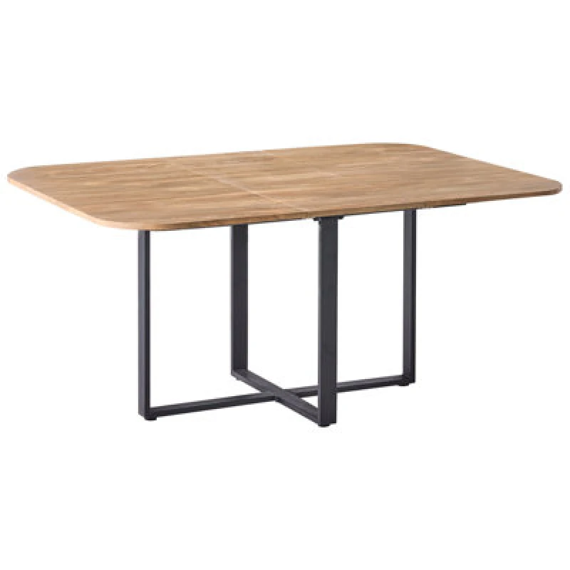 Image of Beliani Extending Dining Table Cooper Brown 120/160 Cm 120 Cm