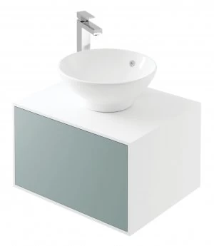 Image of Wickes Eli White Matt and Fjord Wall Hung Wall Unit - 600 mm