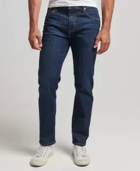 Image of Superdry Mens Organic Cotton Slim Straight Jeans Blue / Rutgers Dark Ink - Size: 34/34