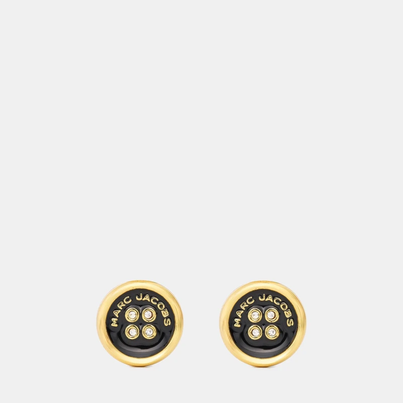 Image of Marc Jacobs Womens Stud Earrings Gold/Black female One Size