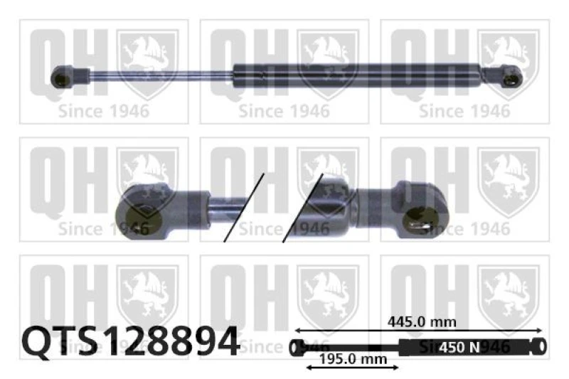 Image of QUINTON HAZELL Tailgate strut QUINTON HAZELL QTS128894