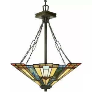 Image of 3 Bulb Ceiling Pendant Light Fitting Valiant Bronze LED E27 100W Bulb